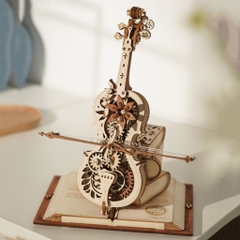 Mô hình Hộp nhạc Đàn Cello Thần Kỳ Magic Cello AMK63 Music Box Robotime