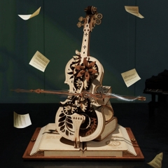 Mô hình Hộp nhạc Đàn Cello Thần Kỳ Magic Cello AMK63 Music Box Robotime