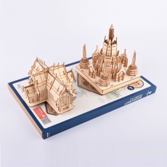 Đồ chơi lắp ráp gỗ 3D Mô hình Cung điện Thái Lan Thailand Style - Tặng kèm Đèn LED trang trí