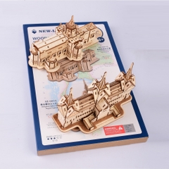 Đồ chơi lắp ráp gỗ 3D Mô hình Cung điện Thái Lan Thailand Style - Tặng kèm Đèn LED trang trí