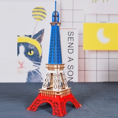 Đồ chơi lắp ráp gỗ 3D Mô hình Tháp Eiffel 3 màu Laser