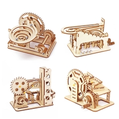 Đồ chơi Lắp ráp gỗ 3D Mô hình Cơ động học Marble Run