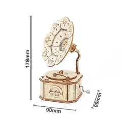 Đồ chơi lắp ghép gỗ 3D Mô hình Máy nghe nhạc Music box Phonograph