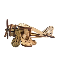 Đồ chơi lắp ghép gỗ 3D Mô hình Máy bay Truyền động Cơ khí Máy bay BiPlane BJ112