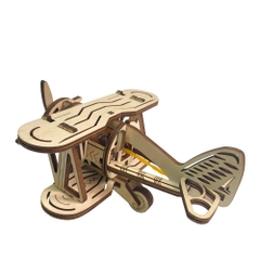 Đồ chơi lắp ghép gỗ 3D Mô hình Máy bay Truyền động Cơ khí Máy bay BiPlane BJ112