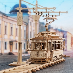 [BẢN QUỐC TẾ TIẾNG ANH] Mô hình Cơ động học Xe điện Thành phố City Tram LK801 Robotime