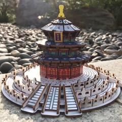 Đồ chơi lắp ghép gỗ 3D Mô hình Temple of Heaven Tháp Thiên Đường HZ02 Laser
