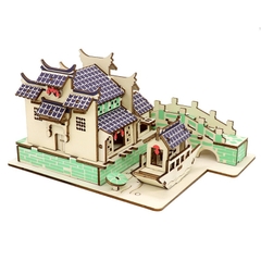 Đồ chơi lắp ghép gỗ 3D Mô hình Thị trấn nước Giang Nam