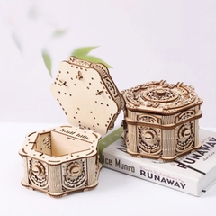 Mô hình Cơ động học Hộp nhạc Đựng Trang sức Cổ điển Retro Password Jewelry Music Box Uguter