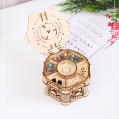 Mô hình Cơ động học Hộp nhạc Đựng Trang sức Cổ điển Retro Password Jewelry Music Box Uguter