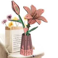 Đồ chơi lắp ghép gỗ 3D Mô hình Hoa Trang trí Decorative Flowers Laser