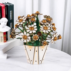 Đồ chơi lắp ghép gỗ 3D Mô hình Hoa Trang trí Decorative Flowers Laser