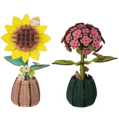 Đồ chơi lắp ghép gỗ 3D Mô hình Hoa Trang trí Decorative Flowers Laser