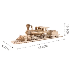 Đồ chơi lắp ghép gỗ 3D Mô hình Tàu Hơi Nước Steam Train HB11 Laser