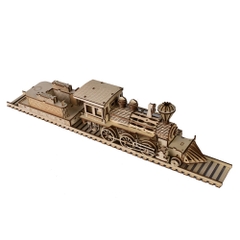 Đồ chơi lắp ghép gỗ 3D Mô hình Tàu Hơi Nước Steam Train HB11 Laser