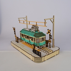 Đồ chơi lắp ghép gỗ 3D Mô hình Xe Điện StreetCar HB12 Laser