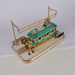 Đồ chơi lắp ghép gỗ 3D Mô hình Xe Điện StreetCar HB12 Laser