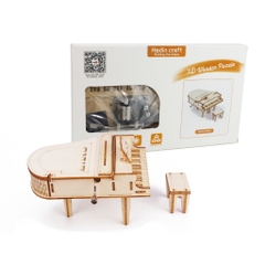 Đồ chơi lắp ghép gỗ 3D Mô hình Hộp nhạc Đàn Piano H607 Laser