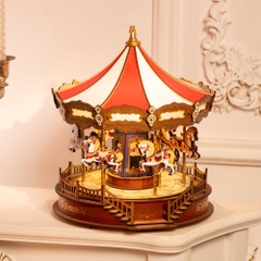 [BẢN QUỐC TẾ TIẾNG ANH] Mô hình Hộp nhạc Vòng xoay Ngựa gỗ Classic Carousel AMC01 Robotime