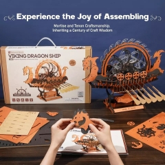 [BẢN QUỐC TẾ TIẾNG ANH] Mô hình Cơ động học Viking Dragon Ship LK802 Robotime