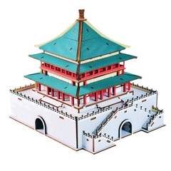 Đồ chơi lắp ghép gỗ 3D Mô hình Tháp chuông Tây An HF14 Laser