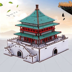 Đồ chơi lắp ghép gỗ 3D Mô hình Tháp chuông Tây An HF14 Laser
