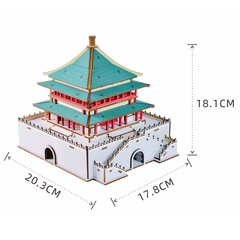 Đồ chơi lắp ghép gỗ 3D Mô hình Tháp chuông Tây An HF14 Laser