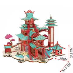 Đồ chơi lắp ghép gỗ 3D Mô hình Castle in the Sky - Fantasy Laser