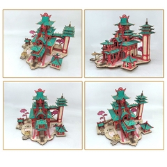 Đồ chơi lắp ghép gỗ 3D Mô hình Castle in the Sky - Fantasy Laser