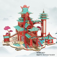 Đồ chơi lắp ghép gỗ 3D Mô hình Castle in the Sky - Fantasy Laser