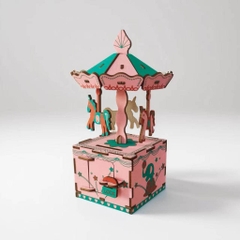 Đồ chơi lắp ghép gỗ 3D Mô hình Vòng Quay ngựa gỗ Trojan Horse DG-F128