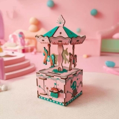Đồ chơi lắp ghép gỗ 3D Mô hình Vòng Quay ngựa gỗ Trojan Horse DG-F128