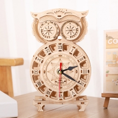 Đồ chơi lắp ghép gỗ 3D Mô hình Đồng Hồ Cú Owl Clock H612