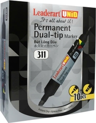 Bút lông dầu hai đầu Leaderart LA311 (Thương hiệu Nhật) Bút lông dầu hai đầu cỡ lớn LA311 - Hộp 10 cái