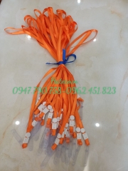 DÂY ĐEO THẺ LỤA MÓC NHỰA MÀU CAM (loại 1) - DÂY ĐEO THẺ HỌC SINH, SINH VIÊN