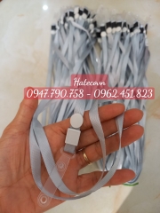DÂY ĐEO THẺ LỤA MÓC NHỰA MÀU GHI (loại 1) - DÂY ĐEO THẺ HỌC SINH, SINH VIÊN