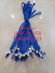 DÂY ĐEO THẺ LỤA MÓC NHỰA MÀU XANH BIỂN (loại 1) - DÂY ĐEO THẺ HỌC SINH, SINH VIÊN