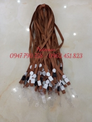 DÂY ĐEO THẺ LỤA MÓC NHỰA MÀU NÂU (loại 1) - DÂY ĐEO THẺ HỌC SINH, SINH VIÊN