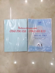 GIẤY DECAN/ ĐỀ CAN A4 ĐẾ XANH NHÁM - DECAL NHÁM THÁI (TẬP 100 TỜ)