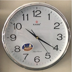 ĐỒNG HỒ TREO TƯỜNG KASHI K78 MÀU BẠC KIM TRÔI SIÊU TĨNH (Đồng hồ treo tường chính hãng bảo hành 2 năm)