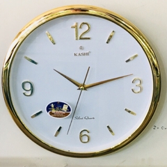 ĐỒNG HỒ TREO TƯỜNG KASHI K78 VIỀN VÀNG - KIM TRÔI SIÊU TĨNH (Đồng hồ treo tường chính hãng bảo hành 2 năm)