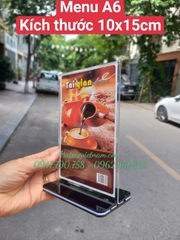 MENU MIKA A6 DỌC TRONG SUỐT (đế đen) - BIỂN ĐỂ BÀN - STANDER