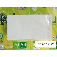 Bộ 100 Phong Bì Trắng A6 loại dày 120GSM Kích Thước 12x22cm