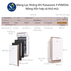 Màng Lọc Không Khí Panasonic F-PXM55A (Hỗn hợp và khử mùi)