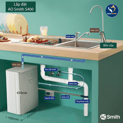 Máy Lọc Nước A.O Smith S400 - Thiết Kế Âm Tủ Và Để Bàn