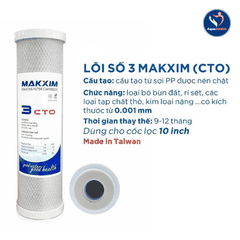 Bộ lõi lọc 123 Đài Loan Makxim 10 inch