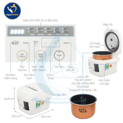Nồi cơm điện Toshiba RC-18JFM(H)VN - Chế Độ Nấu 3 Trong 1