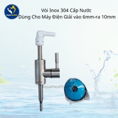 Vòi Inox Cấp Nước Máy Điện Giải Ion Kiềm (Vào 6mm - Ra 10mm)