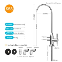 Vòi Inox 304 cổ cao dùng làm vòi lấy nước máy điện giải Trim Ion