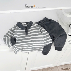 BEEMO_ SET POLO KẺ NGANG PHỐI TÚI CHO BÉ TRAI